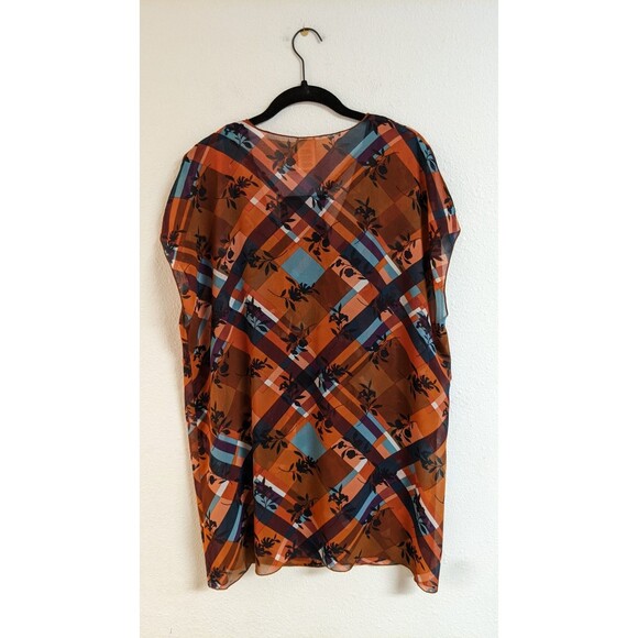 Women's Cabi # 3773 Lattice Top Plaid Floral Layered Blouse Top 2-Piece Medium - Picture 14 of 16